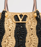 Valentino Garavani medium raffia VLogo tote bag, UK version