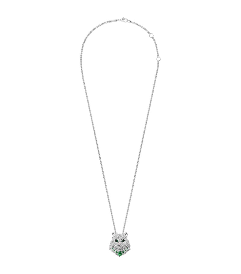 Boucheron white gold diamond cat necklace, UK version