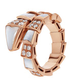 Bvlgari Serpenti diamond mother-of-pearl ring 18k rose gold - British product