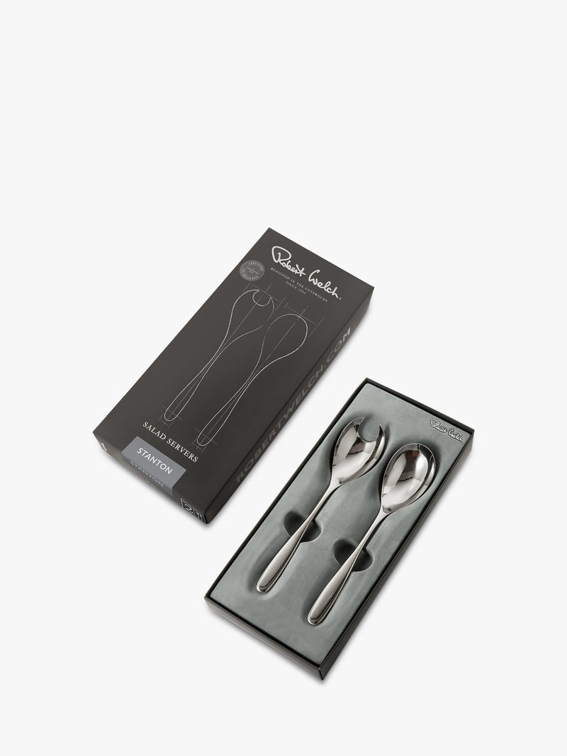 Robert Welch Stanton stainless steel salad servers 2 piece, imported from the UK