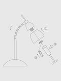 John Lewis Contact Touch Desk Lamp H34 x 15cm, UK version