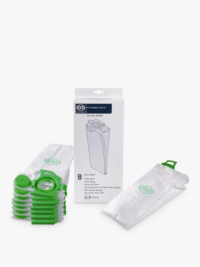 SEBO Felix vacuum cleaner bags 7029ER pack of 8 (British brand)