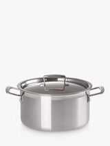 John Lewis Le Creuset 3-Ply Stainless Steel Deep Casserole with Lid 24cm 6L- Buy online at McGrocer