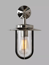 John Lewis Astro Montparnasse Outdoor Lantern Wall Light, Polished Nickel- Buy online at McGrocer