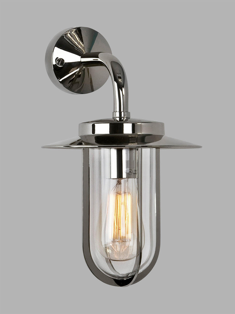Astro Montparnasse outdoor lantern wall light polished nickel (British brand)