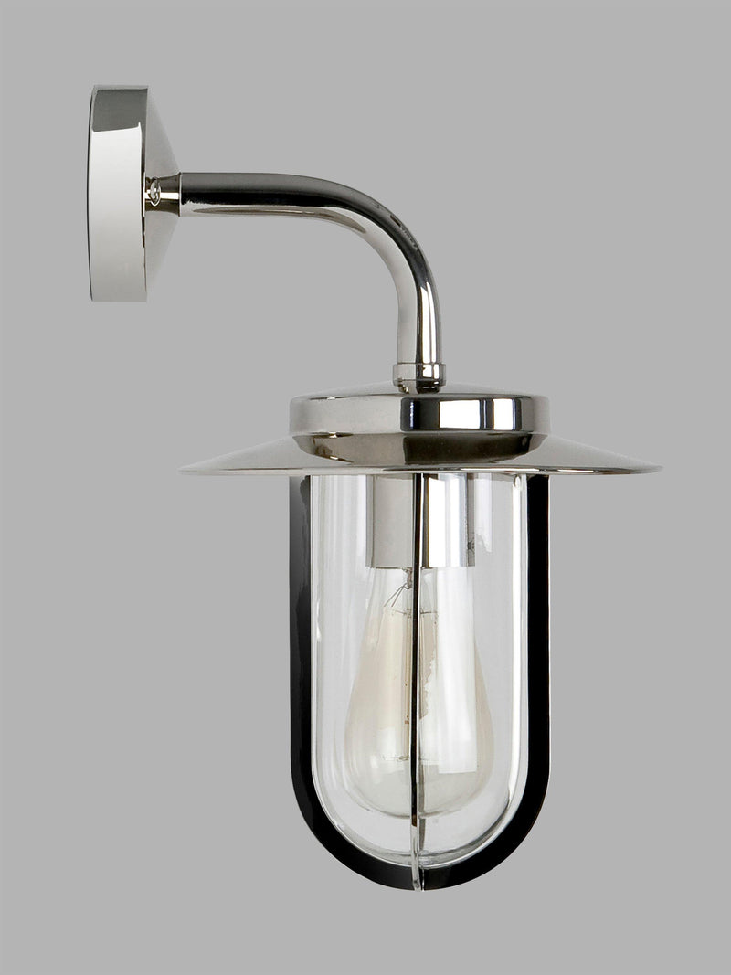 Astro Montparnasse outdoor lantern wall light polished nickel (British brand)