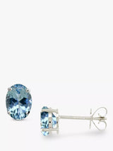 John Lewis E.W Adams White Gold Aquamarine Stud Earrings- Buy online at McGrocer