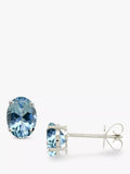 E.W Adams white gold aquamarine stud earrings (British brand)