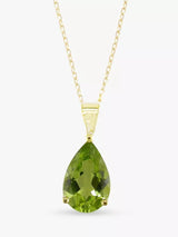 John Lewis E.W Adams 9ct Yellow Gold and Peridot Pendant Necklace 41cm- Buy online at McGrocer