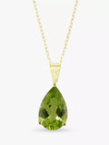 E.W Adams peridot pendant 9ct gold 41cm - British product