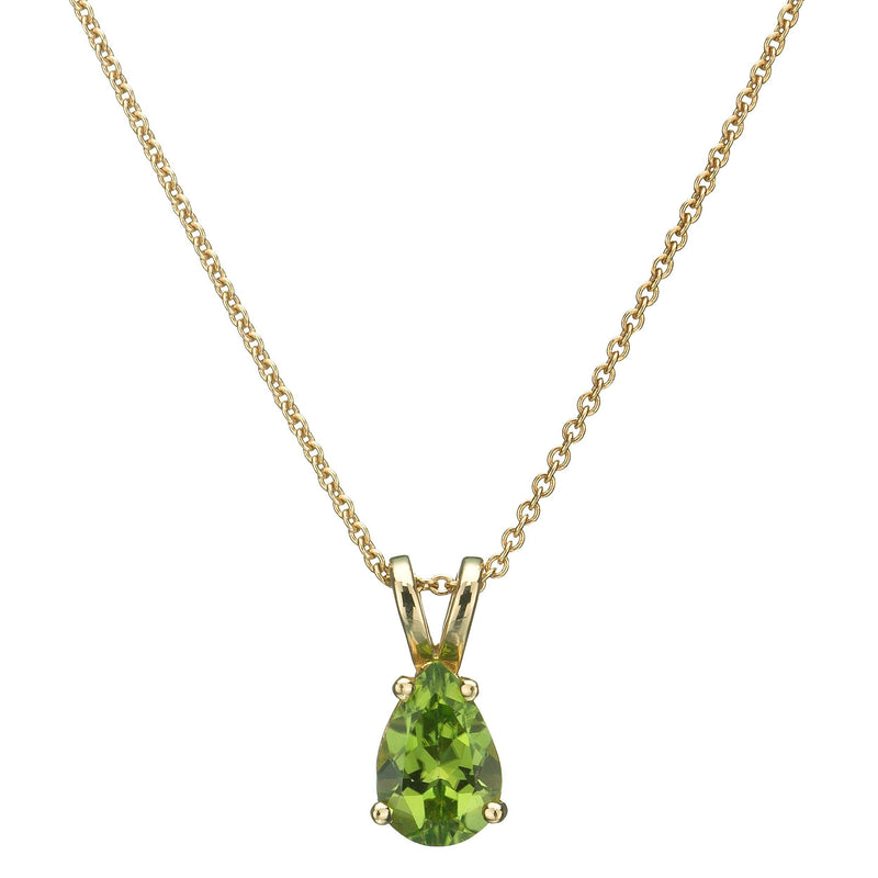 E.W Adams peridot pendant 9ct gold 41cm - British product