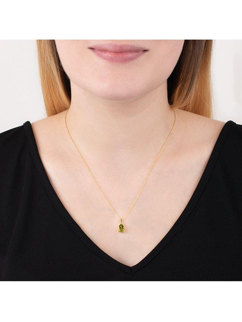 E.W Adams peridot pendant 9ct gold 41cm - British product