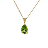 E.W Adams peridot pendant 9ct gold 41cm - British product