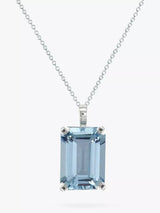 John Lewis E.W Adams 9ct White Gold Baguette Pendant Necklace- Buy online at McGrocer