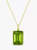 John Lewis E.W Adams 9ct Yellow Gold and Emerald Cut Peridot Pendant- Buy online at McGrocer