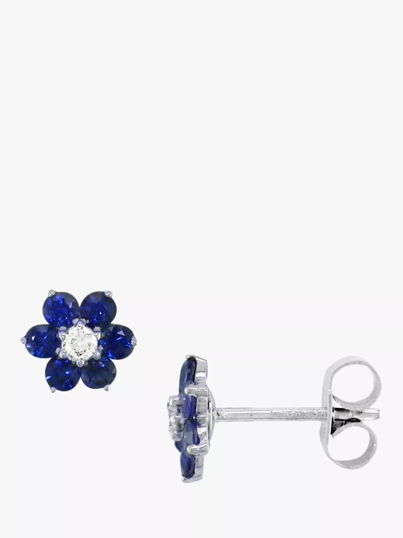 E.W Adams flower stud earrings 18ct white gold, UK version