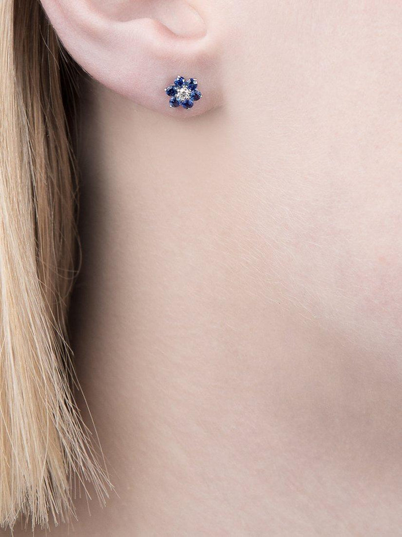E.W Adams flower stud earrings 18ct white gold, UK version