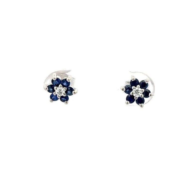 E.W Adams flower stud earrings 18ct white gold, UK version