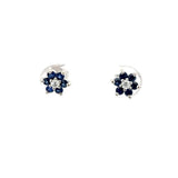 E.W Adams flower stud earrings 18ct white gold, UK version