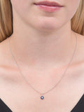 E.W Adams 18ct white gold sapphire flower pendant necklace (British brand)
