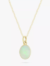 John Lewis E.W Adams 9ct Yellow Gold Oval Opal Pendant Necklace, 41cm- Buy online at McGrocer