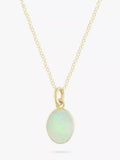 E.W Adams opal pendant necklace 9ct yellow gold - British product