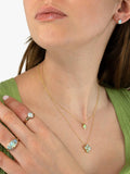 E.W Adams opal pendant necklace 9ct yellow gold - British product