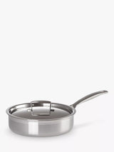 John Lewis Le Creuset 3-Ply Stainless Steel Sauté Pan with Lid 24cm- Buy online at McGrocer