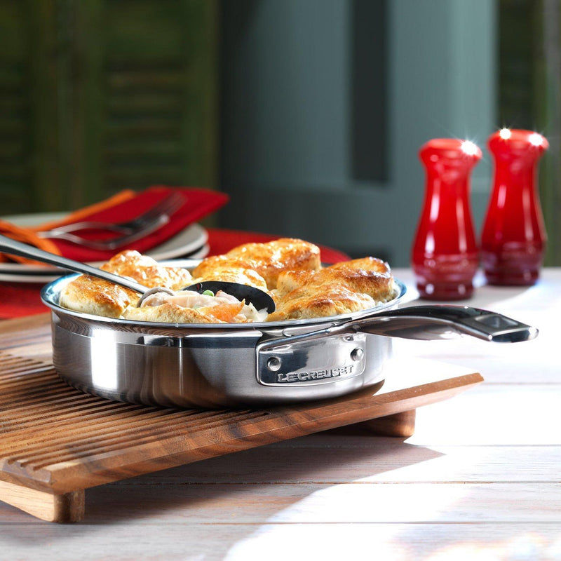 Le Creuset 3-Ply Stainless Steel Sauté Pan with Lid 24cm, UK version