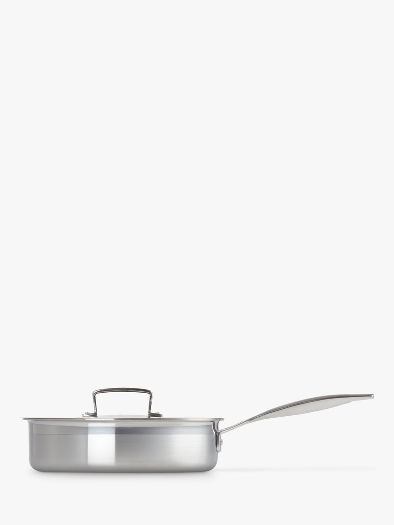 Le Creuset 3-Ply Stainless Steel Sauté Pan with Lid 24cm, UK version