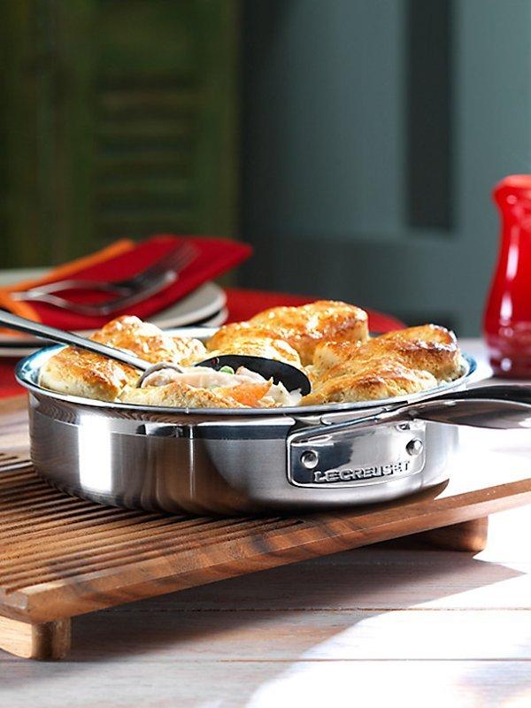 Le Creuset 3-Ply Stainless Steel Sauté Pan with Lid 24cm, UK version