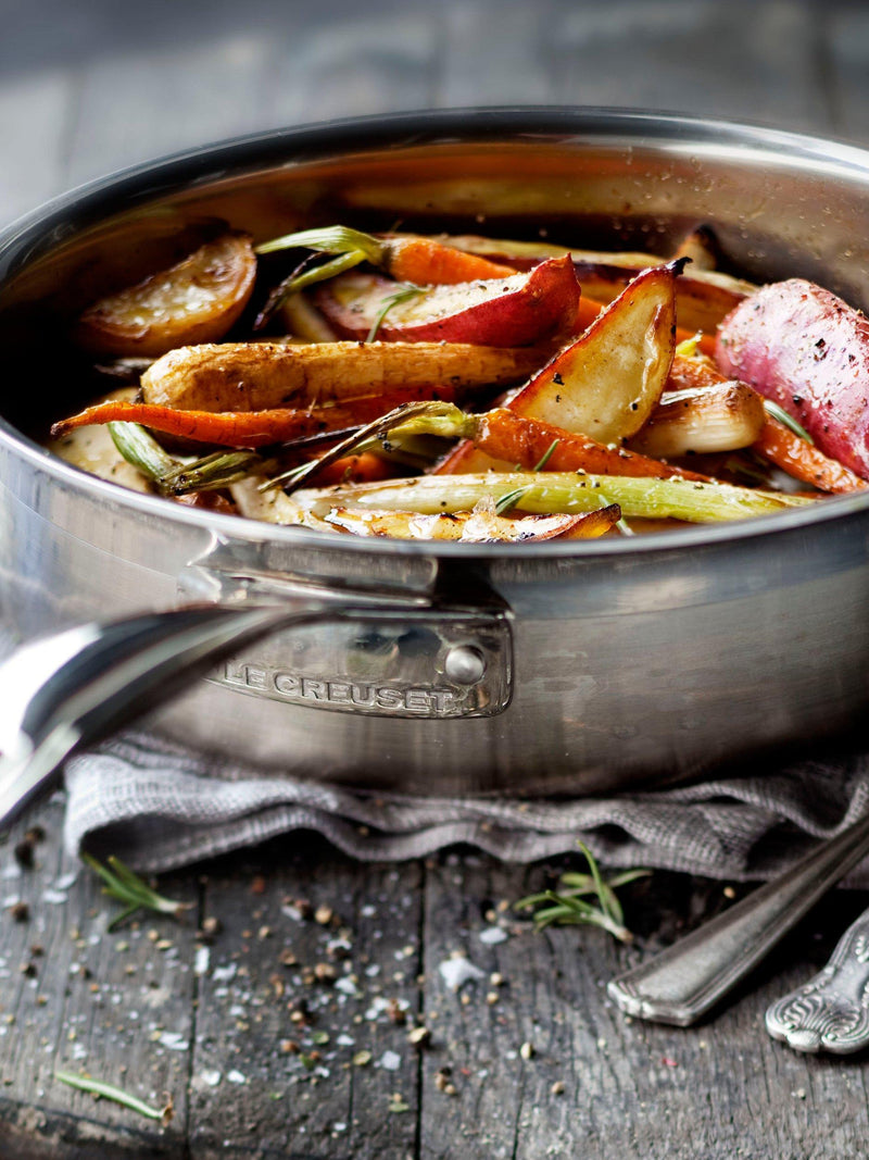 Le Creuset 3-Ply Stainless Steel Sauté Pan with Lid 24cm, UK version