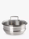 Le Creuset stainless steel multi-steamer with glass lid, 22cm, UK version