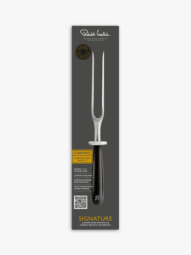 Robert Welch Stainless Steel Carving Fork 18cm, imported from the UK