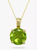 John Lewis E.W Adams 9ct Yellow Gold Round Peridot Pendant Necklace, 41cm- Buy online at McGrocer