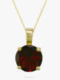 E.W Adams pendant necklace 9ct gold red garnet (British brand)