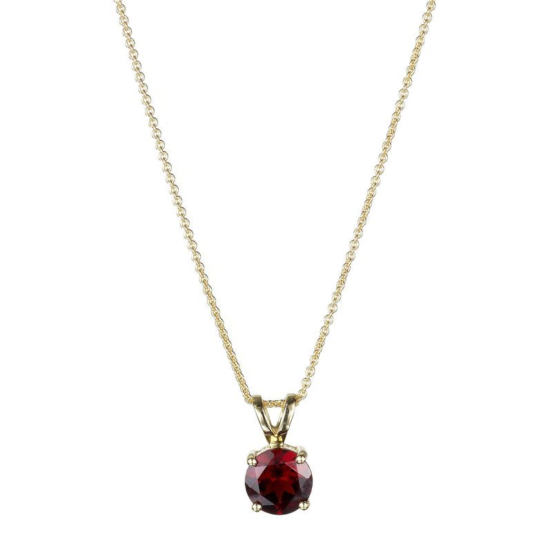 E.W Adams pendant necklace 9ct gold red garnet (British brand)