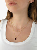 E.W Adams pendant necklace 9ct gold red garnet (British brand)