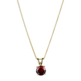 E.W Adams pendant necklace 9ct gold red garnet (British brand)