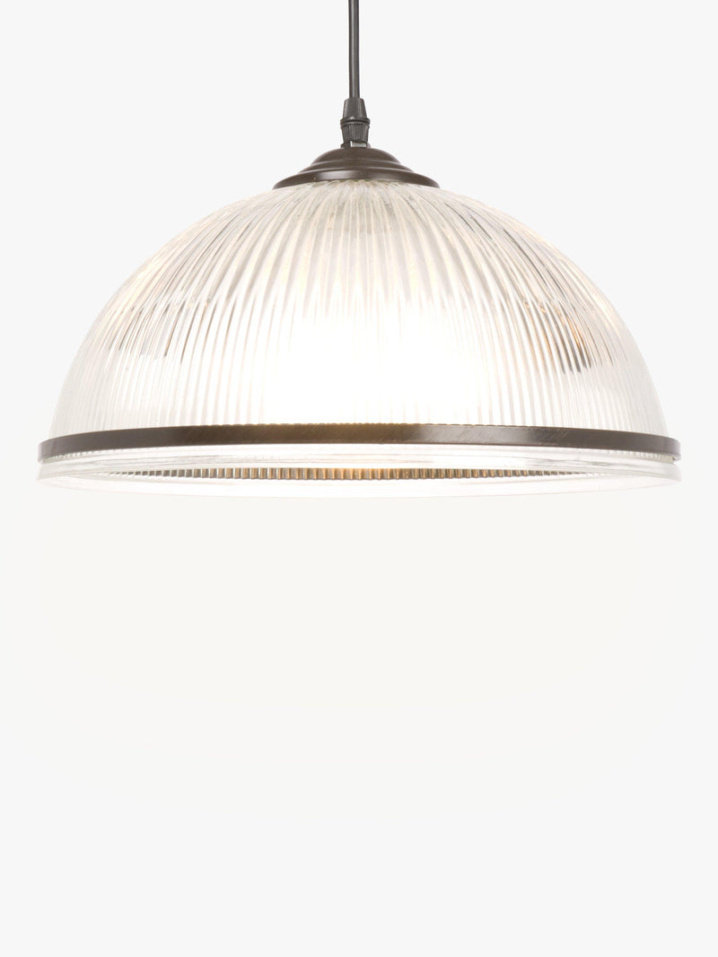 John Lewis ribbed glass pendant light bronze, imported from the UK