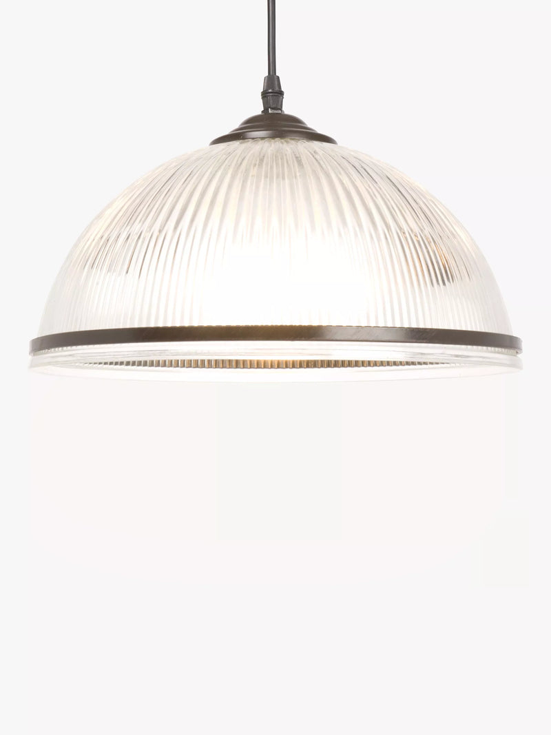 John Lewis ribbed glass pendant light bronze, imported from the UK