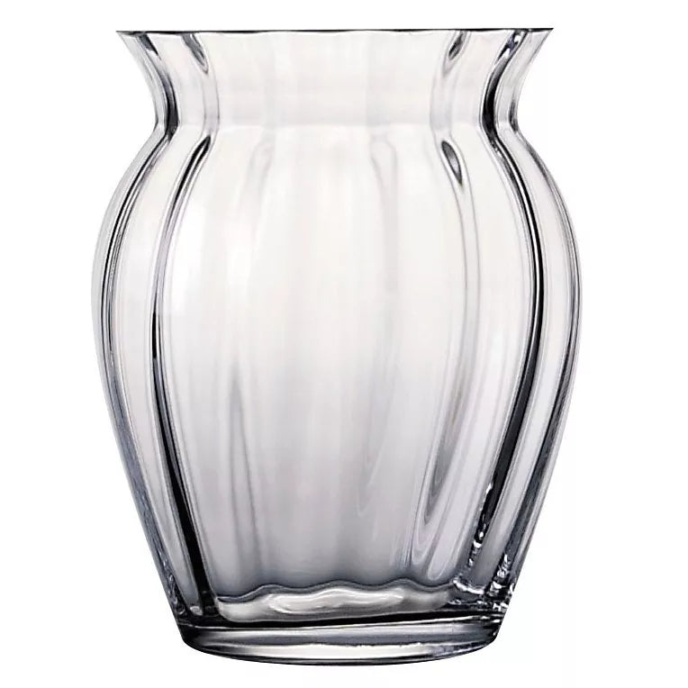 Dartington Crystal Florabundance Tulip Vase, 18.5cm tall, clear crystal - British product