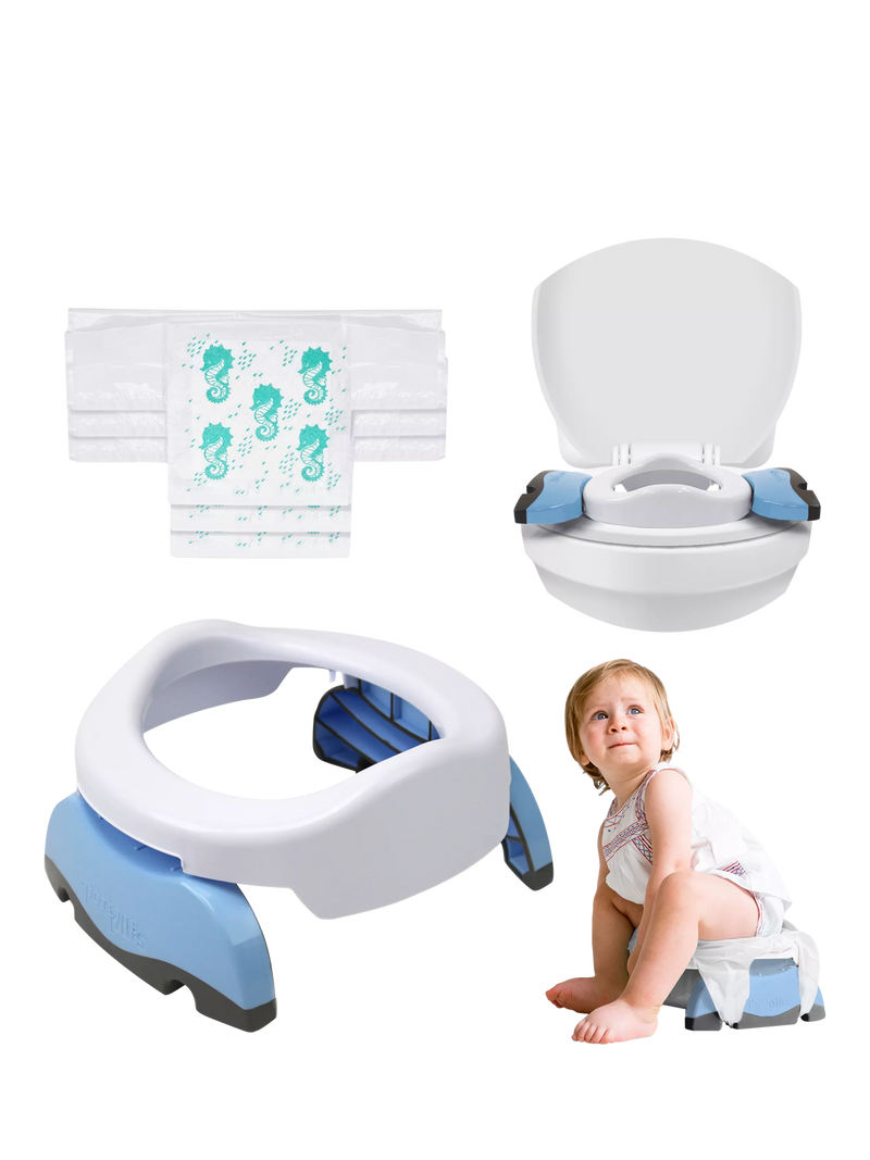 Potette Plus Travel Potty White/Blue, imported from the UK