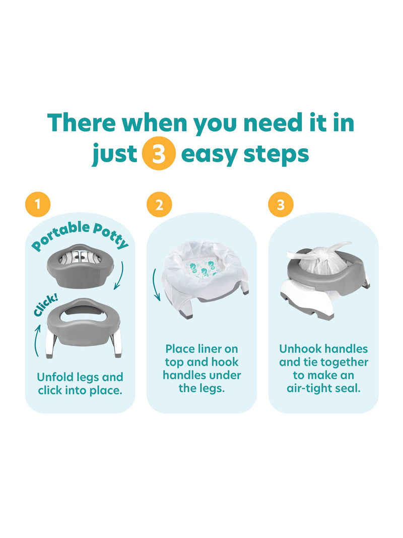 Potette Plus Travel Potty White/Blue, imported from the UK