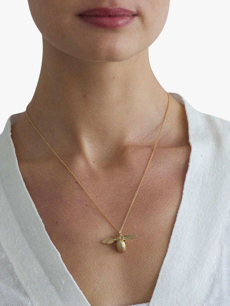 Alex Monroe bumble bee pendant 22ct gold vermeil, imported from the UK