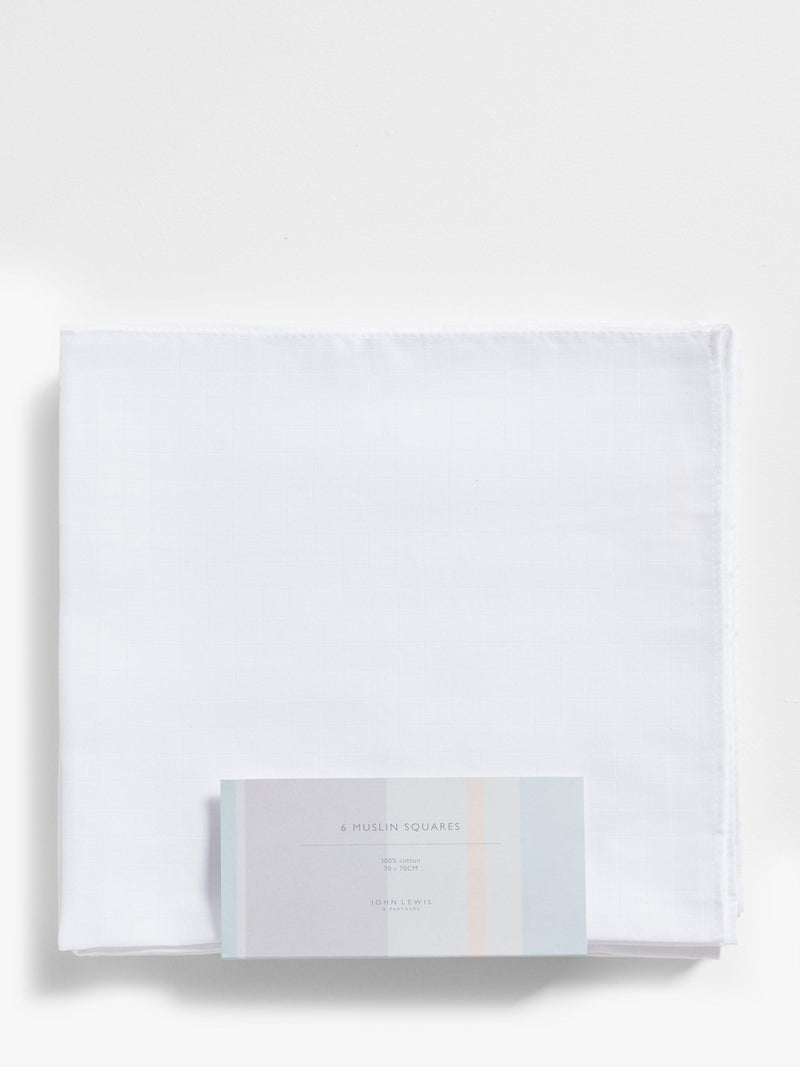 John Lewis white muslin squares, pack of 6, UK version