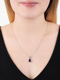 E.W Adams pendant necklace white gold amethyst 46cm - British product