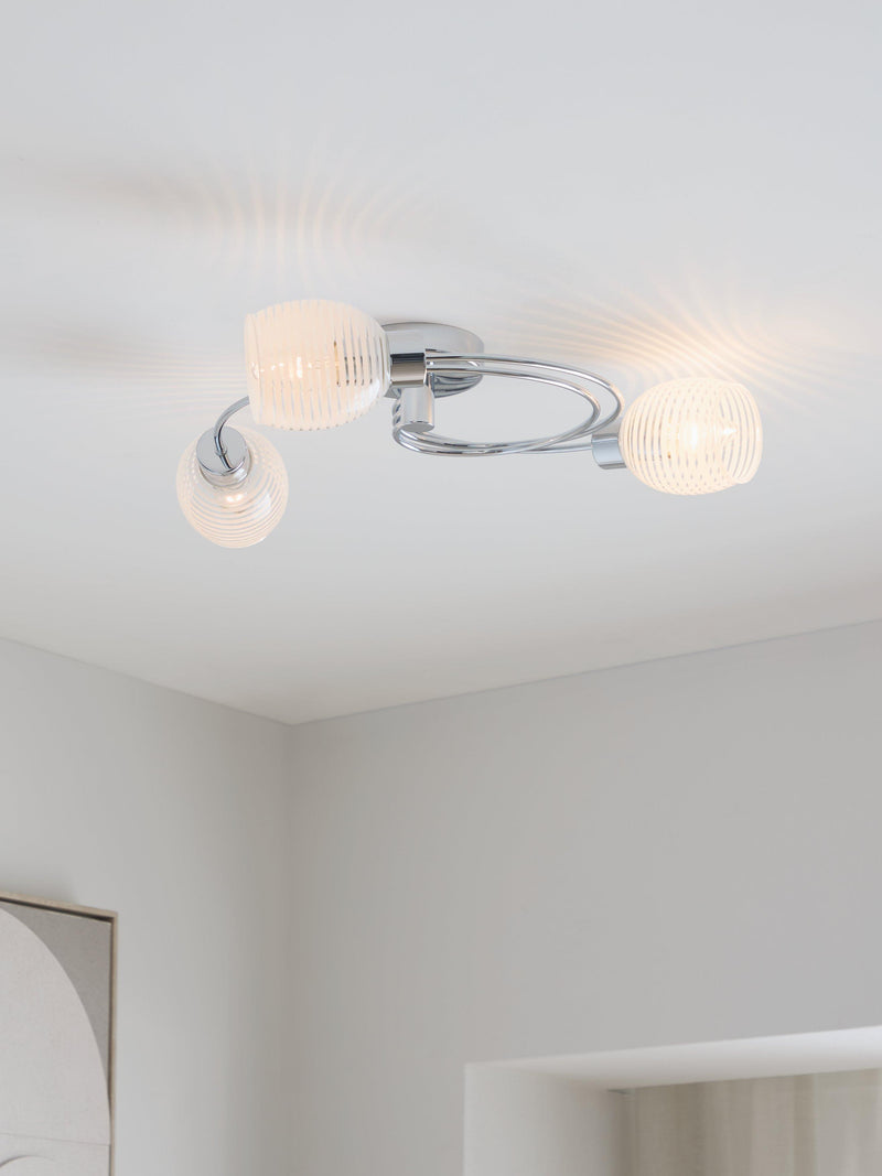 John Lewis Maya ceiling light 56cm diameter polished chrome, UK version
