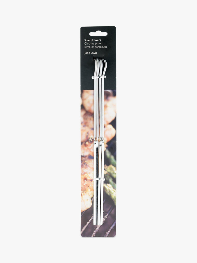 John Lewis steel BBQ skewers pack of 4, imported from the UK