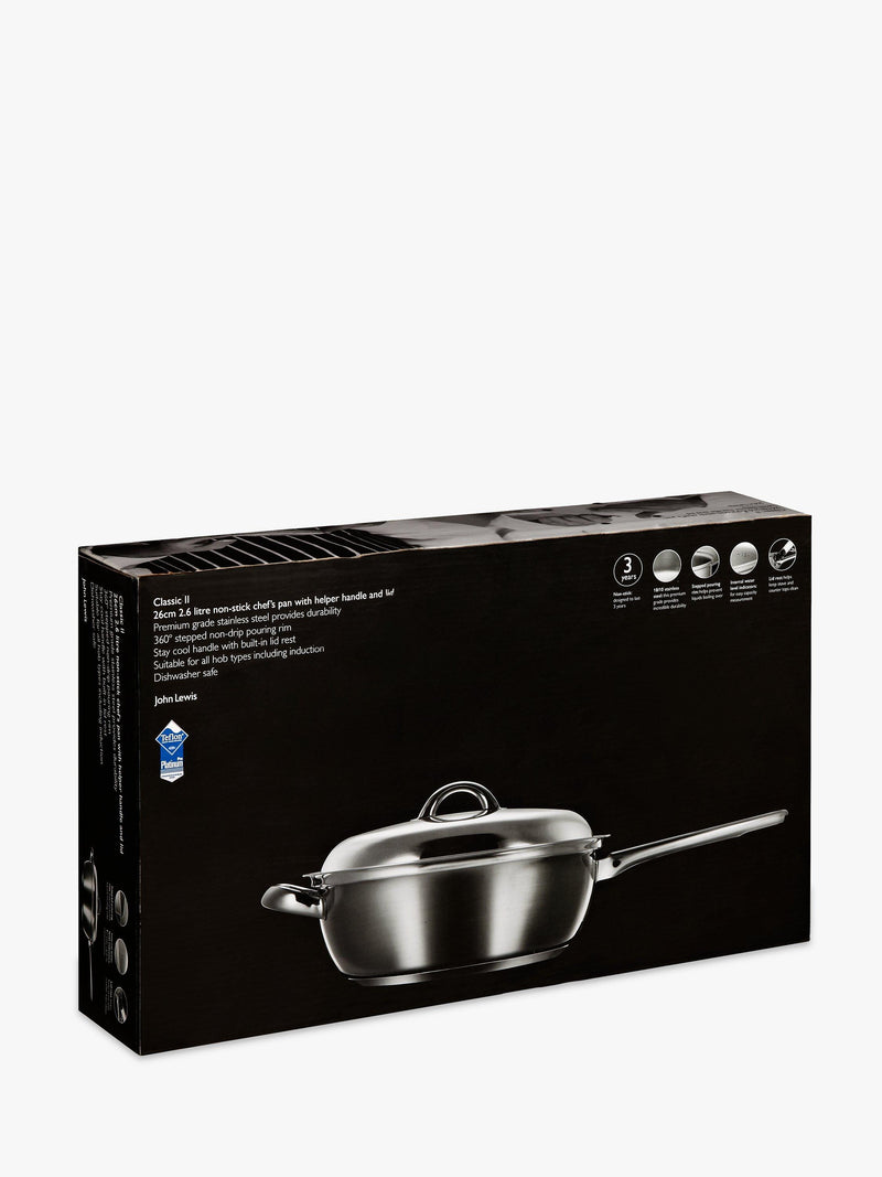 John Lewis non-stick chef's pan with lid 26cm, UK version
